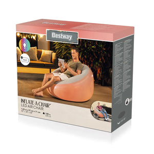 Bestway 75086 Inflate-A-LED Air Chair 40" x 38" x 28"/1.02m x 97cm x 71cm.