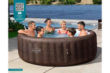 Load image into Gallery viewer, Bestway Lay-Z-Spa Bali MaxHold EnergySense UltraFit Smart AirJet 7 Brown Rattan Round Inflatable Spa - 6001P 85"x28"/2.16mx71cm