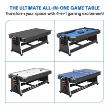 Load image into Gallery viewer, 4-in-1 Multi-Functional 7ft MDF Pool Billiard Table: Air Hockey, Table Tennis, and Dining Table
