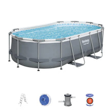 Load image into Gallery viewer, Bestway 56620 Power Steel Oval Pool Set 14' X 8'2" X 39.5"/4.27M X 2.50M X 1.00M