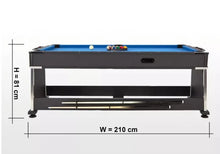 Load image into Gallery viewer, 4-in-1 Multi-Functional 7ft MDF Pool Billiard Table: Air Hockey, Table Tennis, and Dining Table