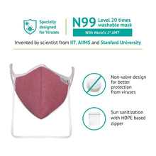 Load image into Gallery viewer, face masks Airlens N99 Protection Mask Washable 'Blue' - JOVAJOVA-Fashion-Studio