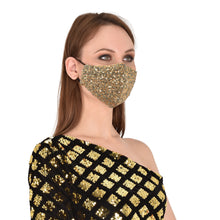 Load image into Gallery viewer, face masks Jova Designer Sparkling Gold - JOVAJOVA-Fashion-Studio