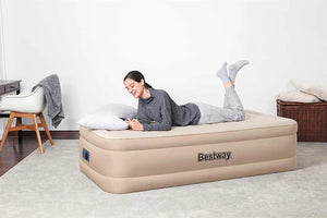 Bestway 69048 Fortech Airbed Twin Built-in AC pump, 75" x 38" x 18"/1.91m x 97cm x 46cm