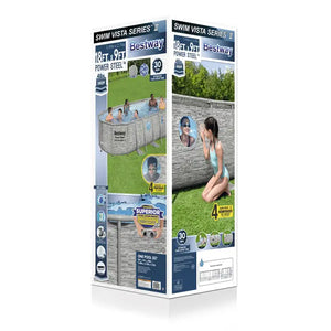 Bestway Power Steel Swim Vista Series II 18' X 9' X 48" Above Ground Pool Set