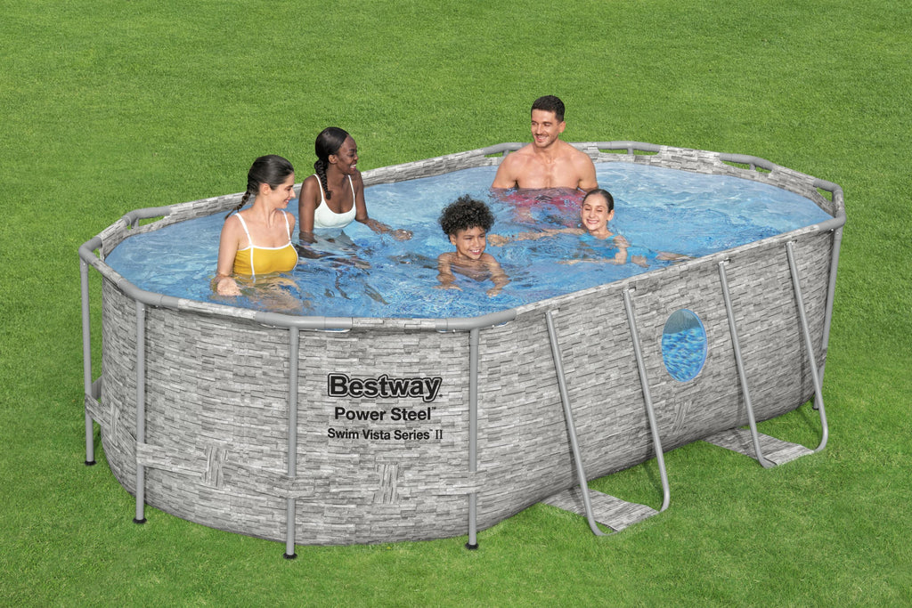 Bestway 56714 Portable Swimming Pool Size-14ft x 8.20ft x 3.5ft