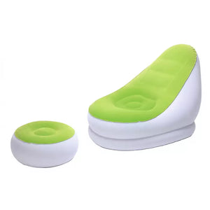 Bestway 75053 Comfort Cruiser Inflate-Chair with Stool Foot Pad Sofa 48"X37"X32" inches Comfortable Backrest and Footrest Design Green