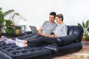 Bestway 75056 74"x 60"x25"/1.88m x 1.52m x 64cm Multi-Max 5-in-1 Air Couch with Sidewinder AC Air Pump.