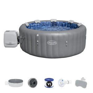 Bestway 60075 Lay-Z-Spa Santorini HydroJet Pro Hot Jacuzzi Spa, Dia 85" x Depth 31.5"