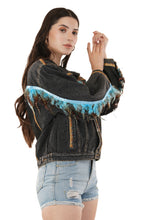 Load image into Gallery viewer, Jova Denim Jacket For Women&#39;s C Shiny Mix Denim Jacket
