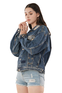 Jova Denim Jacket For Women's B Vintage Loose Denim Jacket Fashion