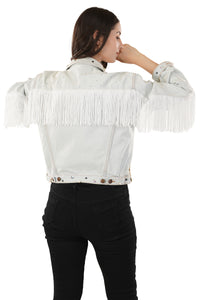 Jova Denim Jacket For Women's E Light blue rhinestone denim jacket.