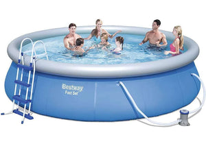 Bestway 57316 Above Ground Portable Pool Set for Kids and Adults, 15ft x 3ft.