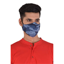 Load image into Gallery viewer, face masks Jova Camo Blue - JOVAJOVA-Fashion-Studio
