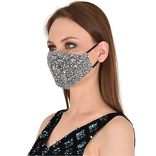 Load image into Gallery viewer, face masks Jova Designer Sparkling Silver - JOVAJOVA-Fashion-Studio
