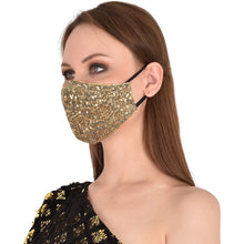 Load image into Gallery viewer, face masks Jova Designer Sparkling Gold - JOVAJOVA-Fashion-Studio
