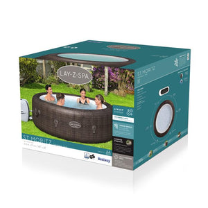 Bestway 60023 Lay-Z-Spa St Moritz AirJet Hot Jacuzzi Spa, Dia 85" x Depth 28"